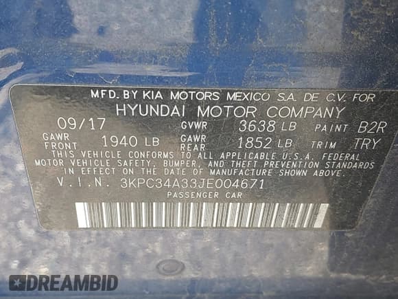 ✅ 2018 Hyundai Accent Limited • VIN: 3KPC34A33JE004671 • Лот: 41825396. Опубликован ранее на IAAI с пробегом 69 206 миль. Бесплатный доступ к архиву аукционных продаж из США и подробный отчёт об истории автомобиля на DreamBid. Изображение 9.