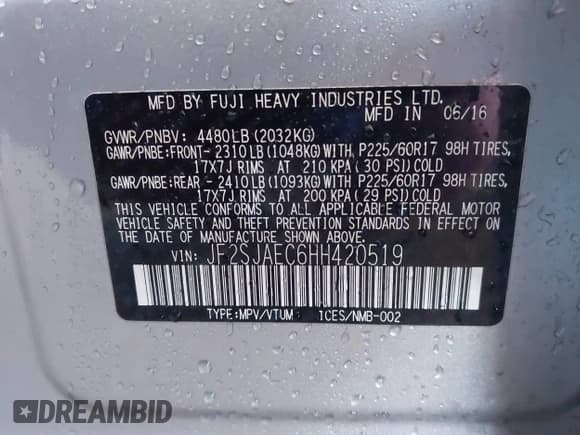 ✅ 2017 Subaru Forester Premium • VIN: JF2SJAEC6HH420519 • Lot: 43471649. Wystawiony na IAAI z przebiegiem 85 272 mil. Bezpłatny archiwum sprzedaży aukcyjnych z USA i szczegółowy raport historii pojazdu na DreamBid. Zdjęcie 9.