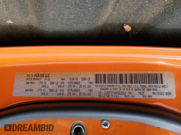 ✅ 2017 Ram 1500 Sport • VIN: 1C6RR7MT4HS562663 • Lot: 66828705. Listed on Copart with 54,207 mi. Free auction sales archive from the USA and detailed vehicle history report at DreamBid. Image 13.