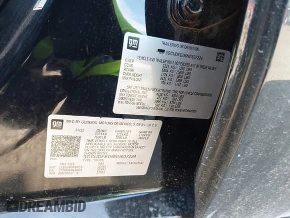 ✅ 2022 Chevrolet Silverado 1500 LT Trail Boss • VIN: 3GCUDFED6NG637224 • Lot: 43317334. Wystawiony na IAAI z przebiegiem 41 714 mil. Bezpłatny archiwum sprzedaży aukcyjnych z USA i szczegółowy raport historii pojazdu na DreamBid. Zdjęcie 9.