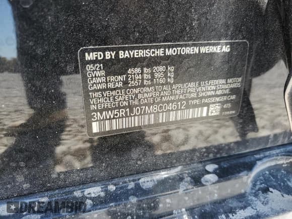 ✅ 2021 BMW 3 Series 330i • VIN: 3MW5R1J07M8C04612 • Лот: 85324025. Опубликован ранее на Copart с пробегом 62 705 миль. Бесплатный доступ к архиву аукционных продаж из США и подробный отчёт об истории автомобиля на DreamBid. Изображение 13.