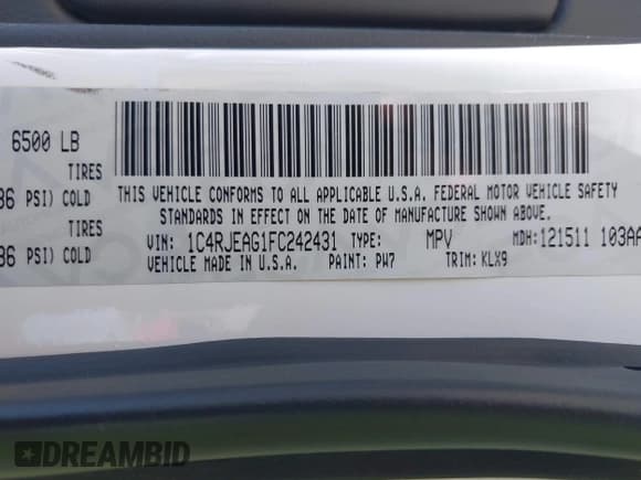 ✅ 2015 Jeep Grand Cherokee Altitude • VIN: 1C4RJEAG1FC242431 • Lot: 42625796. Listed on IAAI with 159,277 mi. Free auction sales archive from the USA and detailed vehicle history report at DreamBid. Image 9.