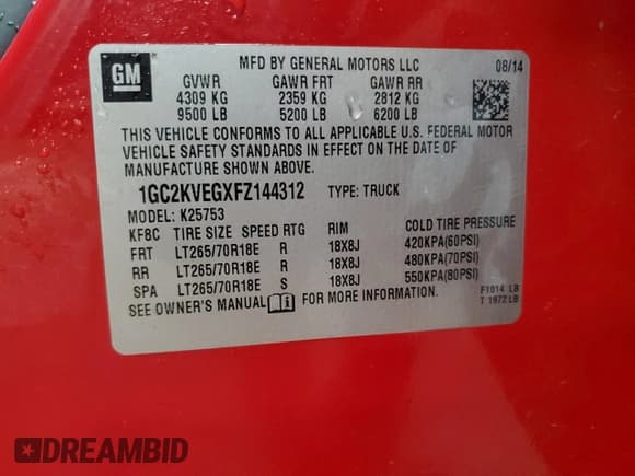 ✅ 2015 Chevrolet Silverado 2500HD LT • VIN: 1GC2KVEGXFZ144312 • Lot: 69129955. Wystawiony na Copart z przebiegiem 208 764 mil. Bezpłatny archiwum sprzedaży aukcyjnych z USA i szczegółowy raport historii pojazdu na DreamBid. Zdjęcie 13.