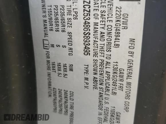 ✅ 2006 Saturn VUE • VIN: 5GZCZ53486S893495 • Lot: 50729645. Wystawiony na Copart z przebiegiem 210 472 mil. Bezpłatny archiwum sprzedaży aukcyjnych z USA i szczegółowy raport historii pojazdu na DreamBid. Zdjęcie 15.