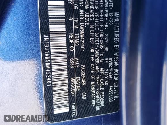 ✅ 2021 Nissan Rogue S • VIN: JN1BJ1AW5MW422401 • Lot: 89729155. Listed on Copart with 55,186 mi. Free auction sales archive from the USA and detailed vehicle history report at DreamBid. Image 13.