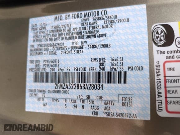 ✅ 2006 Ford Freestar SEL • VIN: 2FMZA52286BA28034 • Lot: 74559944. Listed on Copart with Not provided. Free auction sales archive from the USA and detailed vehicle history report at DreamBid. Image 13.