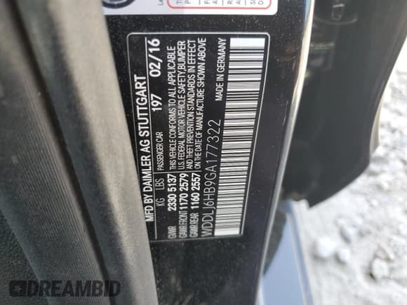 ✅ 2016 Mercedes-Benz CLS 400 • VIN: WDDLJ6HB9GA177322 • Lot: 58513165. Listed on Copart with 96,742 mi. Free auction sales archive from the USA and detailed vehicle history report at DreamBid. Image 12.