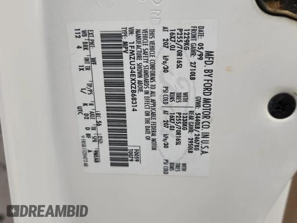 ✅ 1999 Ford Explorer XLT • VIN: 1FMZU34EXXZB68314 • Lot: 80711795. Listed on Copart with 242,075 mi. Free auction sales archive from the USA and detailed vehicle history report at DreamBid. Image 14.