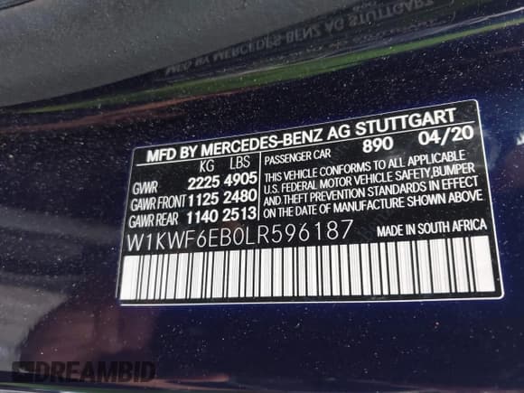 ✅ 2020 Mercedes-Benz C 43 AMG • VIN: W1KWF6EB0LR596187 • Lot: 42644855. Wystawiony na IAAI z przebiegiem 64 260 mil. Bezpłatny archiwum sprzedaży aukcyjnych z USA i szczegółowy raport historii pojazdu na DreamBid. Zdjęcie 9.
