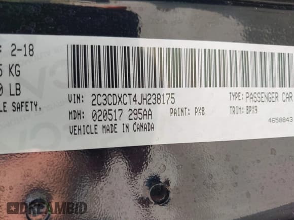 ✅ 2018 Dodge Charger R/T • VIN: 2C3CDXCT4JH238175 • Lot: 43495209. Listed on IAAI with 116,554 mi. Free auction sales archive from the USA and detailed vehicle history report at DreamBid. Image 9.