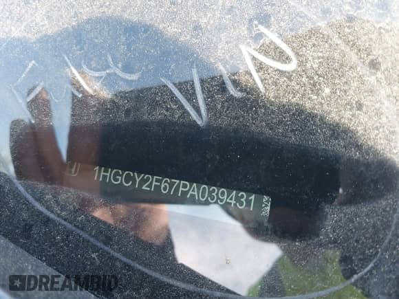 2023 Honda Accord EX-L with VIN 1HGCY2F67PA039431, listed as a IAAI auction lot 40734166 with 32,433 mi miles and . Bid and sale history available at DreamBid. Image 18.