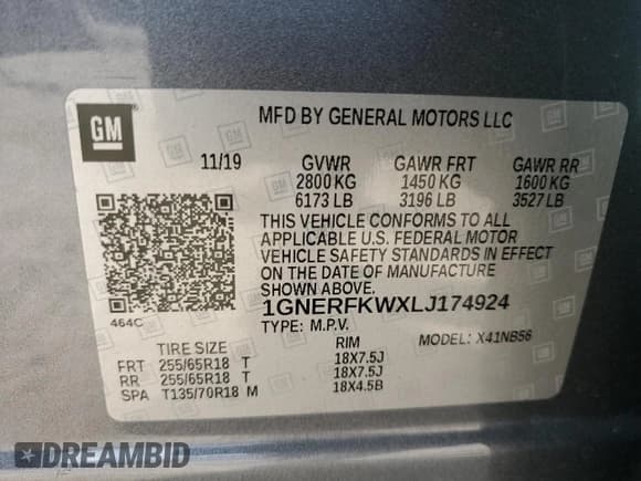 ✅ 2020 Chevrolet Traverse LS • VIN: 1GNERFKWXLJ174924 • Lot: 71939174. Wystawiony na Copart z przebiegiem 82 695 mil. Bezpłatny archiwum sprzedaży aukcyjnych z USA i szczegółowy raport historii pojazdu na DreamBid. Zdjęcie 13.