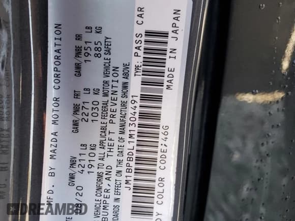 ✅ 2021 Mazda 3 • VIN: JM1BPBDL1M1304491 • Лот: 63333283. Опубликован ранее на Copart с пробегом 28 161 миль. Бесплатный доступ к архиву аукционных продаж из США и подробный отчёт об истории автомобиля на DreamBid. Изображение 14.