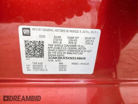 2022 Chevrolet Blazer RS z VIN 3GNKBKRSXNS148649, wystawiony jako Copart lot #81478495 z przebiegiem 29 388 mil mil oraz Szkoda całkowita • Salvage title. Historia ofert i sprzedaży dostępna na DreamBid. Obrazek 13.