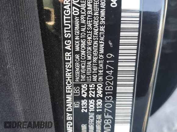 ✅ 2001 Mercedes-Benz E 320 • VIN: WDBJF70J31B204719 • Lot: 70132705. Wystawiony na Copart z przebiegiem Nie podano. Bezpłatny archiwum sprzedaży aukcyjnych z USA i szczegółowy raport historii pojazdu na DreamBid. Zdjęcie 12.