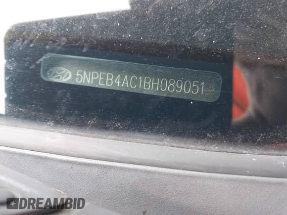 2011 Hyundai Sonata GLS with VIN 5NPEB4AC1BH089051, listed as a IAAI auction lot 43579468 with 108,530 mi miles and . Bid and sale history available at DreamBid. Image 12.