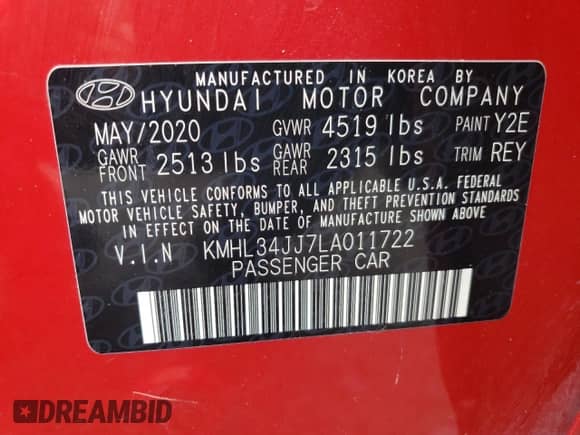 ✅ 2020 Hyundai Sonata Ultimate • VIN: KMHL34JJ7LA011722 • Лот: 73647564. Размещён на Copart с пробегом 48 195 миль миль. Получите бесплатный доступ к архиву аукционных продаж из США и посмотрите подробный отчёт об истории автомобиля на DreamBid. Изображение 12.