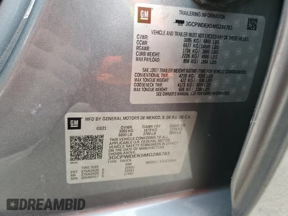 ✅ 2021 Chevrolet Silverado 1500 RST • VIN: 3GCPWDEK5MG286783 • Lot: 47534295. Listed on Copart with 115,768 mi. Free auction sales archive from the USA and detailed vehicle history report at DreamBid. Image 12.