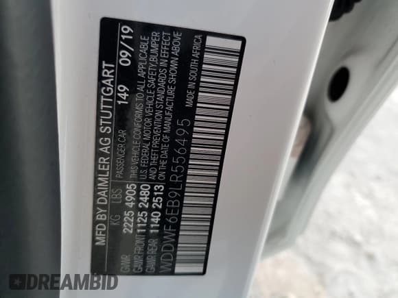 ✅ 2020 Mercedes-Benz C 43 AMG • VIN: WDDWF6EB9LR556495 • Lot: 54122645. Listed on Copart with 44,657 mi. Free auction sales archive from the USA and detailed vehicle history report at DreamBid. Image 13.