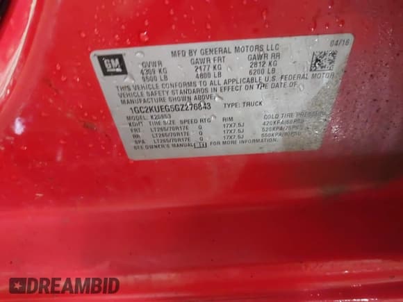 ✅ 2016 Chevrolet Silverado 2500HD Work Truck • VIN: 1GC2KUEG5GZ276843 • Лот: 42230135. Опубликован ранее на IAAI с пробегом 211 509 миль. Бесплатный доступ к архиву аукционных продаж из США и подробный отчёт об истории автомобиля на DreamBid. Изображение 9.