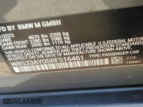 ✅ 2024 BMW M3 Competition • VIN: WBS33AY05RFS16461 • Lot: 43484827. Wystawiony na IAAI z przebiegiem Nie podano. Bezpłatny archiwum sprzedaży aukcyjnych z USA i szczegółowy raport historii pojazdu na DreamBid. Zdjęcie 9.