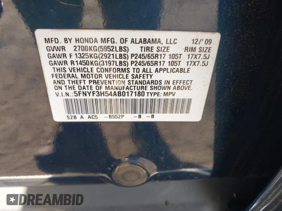 ✅ 2010 Honda Pilot EX-L • VIN: 5FNYF3H54AB017180 • Lot: 43377636. Wystawiony na IAAI z przebiegiem 140 881 mil. Bezpłatny archiwum sprzedaży aukcyjnych z USA i szczegółowy raport historii pojazdu na DreamBid. Zdjęcie 9.