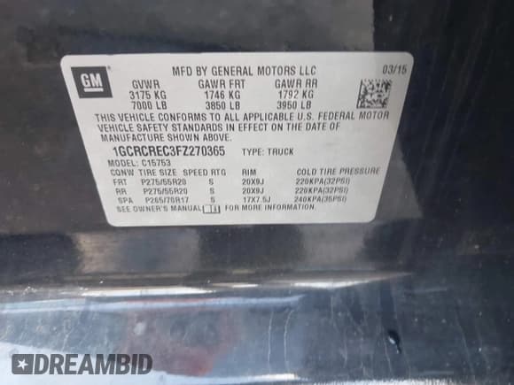 ✅ 2015 Chevrolet Silverado 1500 LT • VIN: 1GCRCREC3FZ270365 • Лот: 43547302. Опубликован ранее на IAAI с пробегом 163 104 миль. Бесплатный доступ к архиву аукционных продаж из США и подробный отчёт об истории автомобиля на DreamBid. Изображение 9.