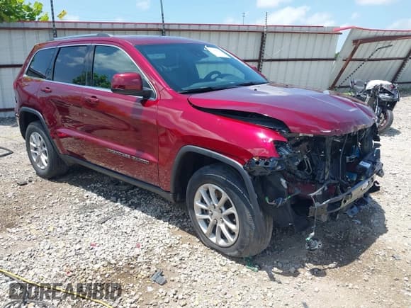 ✅ 2021 Jeep Grand Cherokee Laredo X • VIN: 1C4RJFAG4MC585883 • Lot: 42786804. Listed on IAAI with 52,592 mi. Free auction sales archive from the USA and detailed vehicle history report at DreamBid. Image 1.