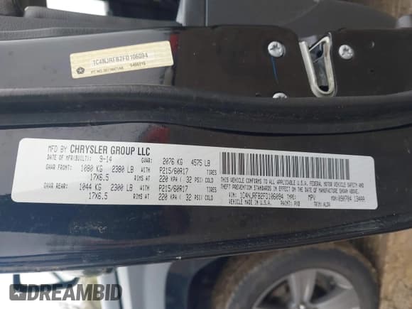 ✅ 2015 Jeep Patriot Latitude • VIN: 1C4NJRFB2FD106094 • Лот: 42180230. Опубликован ранее на IAAI с пробегом 119 446 миль. Бесплатный доступ к архиву аукционных продаж из США и подробный отчёт об истории автомобиля на DreamBid. Изображение 9.