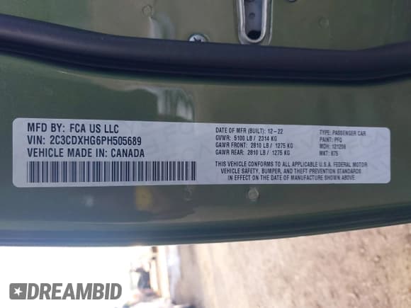 ✅ 2023 Dodge Charger GT • VIN: 2C3CDXHG6PH505689 • Lot: 43041215. Wystawiony na IAAI z przebiegiem 16 848 mil. Bezpłatny archiwum sprzedaży aukcyjnych z USA i szczegółowy raport historii pojazdu na DreamBid. Zdjęcie 9.