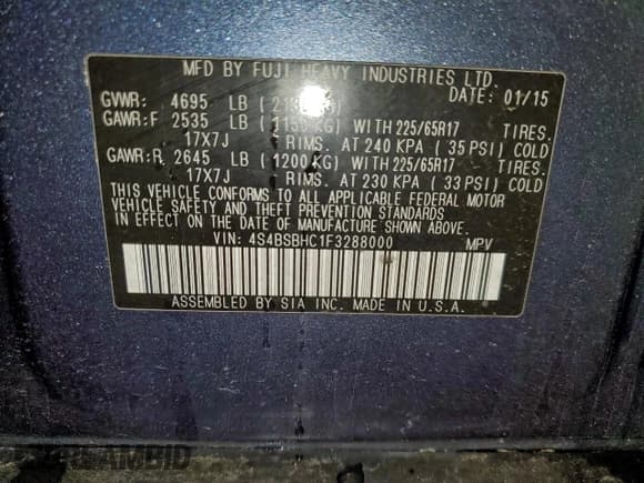 ✅ 2015 Subaru Outback Premium • VIN: 4S4BSBHC1F3288000 • Lot: 94419435. Listed on Copart with 100,838 mi. Free auction sales archive from the USA and detailed vehicle history report at DreamBid. Image 14.