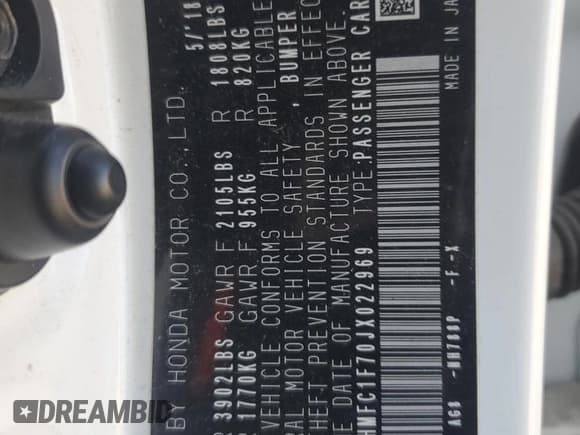 ✅ 2018 Honda Civic EX-L • VIN: JHMFC1F70JX022969 • Лот: 91897785. Опубликован ранее на Copart с пробегом 77 115 миль. Бесплатный доступ к архиву аукционных продаж из США и подробный отчёт об истории автомобиля на DreamBid. Изображение 12.