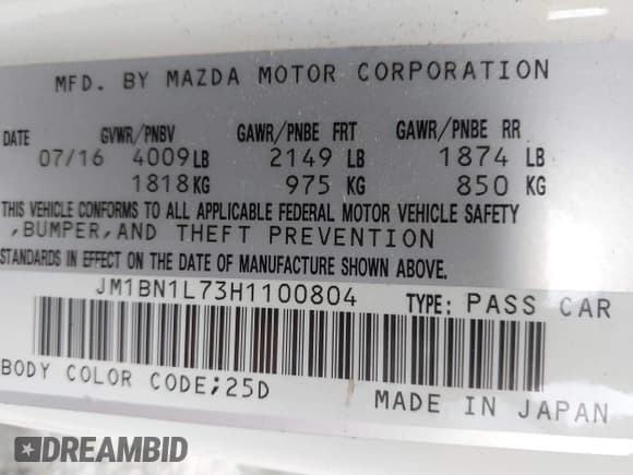 ✅ 2017 Mazda 3 Touring • VIN: JM1BN1L73H1100804 • Lot: 42518045. Wystawiony na IAAI z przebiegiem 165 290 mil. Bezpłatny archiwum sprzedaży aukcyjnych z USA i szczegółowy raport historii pojazdu na DreamBid. Zdjęcie 9.