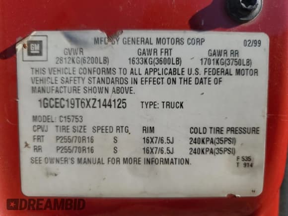 ✅ 1999 Chevrolet Silverado 1500 LS • VIN: 1GCEC19T6XZ144125 • Лот: 82221284. Опубликован ранее на Copart с пробегом 292 376 миль. Бесплатный доступ к архиву аукционных продаж из США и подробный отчёт об истории автомобиля на DreamBid. Изображение 12.