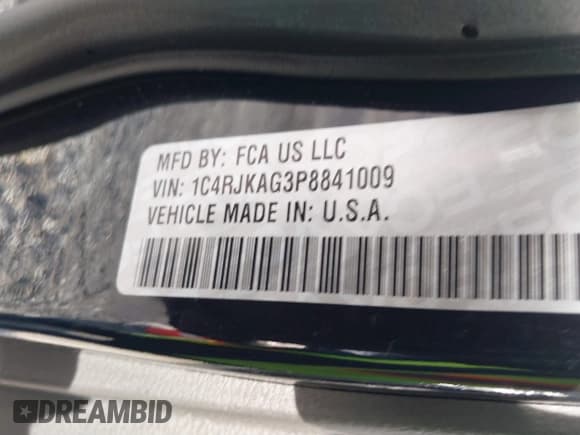 ✅ 2023 Jeep Grand Cherokee Altitude • VIN: 1C4RJKAG3P8841009 • Lot: 41708691. Listed on IAAI with 45,958 mi. Free auction sales archive from the USA and detailed vehicle history report at DreamBid. Image 9.