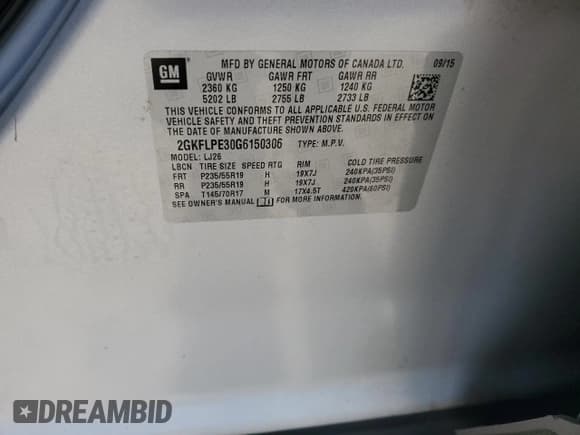 ✅ 2016 GMC Terrain SLT • VIN: 2GKFLPE30G6150306 • Лот: 86143465. Опубликован ранее на Copart с пробегом 129 545 миль. Бесплатный доступ к архиву аукционных продаж из США и подробный отчёт об истории автомобиля на DreamBid. Изображение 13.