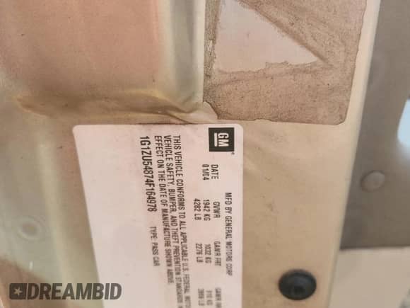 2004 Chevrolet Malibu LT с VIN 1G1ZU54874F164978, выставлен на аукционе Copart как лот 80832265 с пробегом Не указан миль и Списание • Salvage title. История ставок и продаж доступна на DreamBid. Изображение 12.