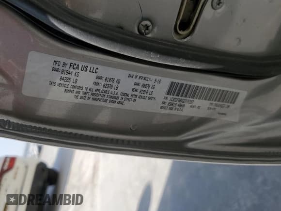 ✅ 2016 Dodge Dart SXT • VIN: 1C3CDFBBXGD775397 • Lot: 85088105. Wystawiony na Copart z przebiegiem 86 790 mil. Bezpłatny archiwum sprzedaży aukcyjnych z USA i szczegółowy raport historii pojazdu na DreamBid. Zdjęcie 12.