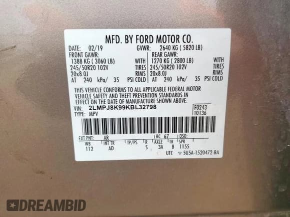 ✅ 2019 Lincoln Nautilus Select • VIN: 2LMPJ8K99KBL32798 • Lot: 84019855. Listed on Copart with 103,665 mi. Free auction sales archive from the USA and detailed vehicle history report at DreamBid. Image 13.