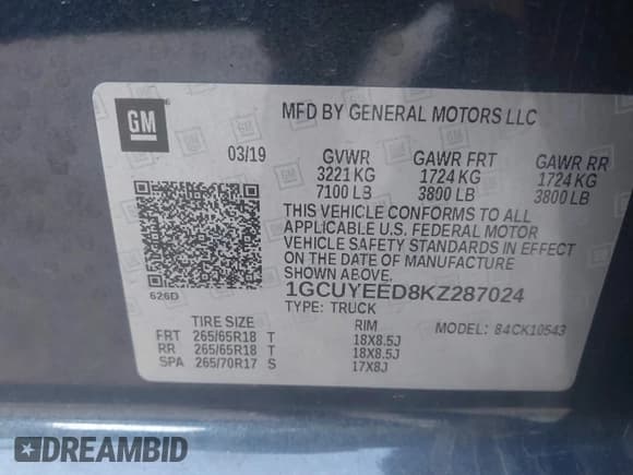 ✅ 2019 Chevrolet Silverado 1500 RST • VIN: 1GCUYEED8KZ287024 • Лот: 43585772. Опубликован ранее на IAAI с пробегом 111 677 миль. Бесплатный доступ к архиву аукционных продаж из США и подробный отчёт об истории автомобиля на DreamBid. Изображение 9.