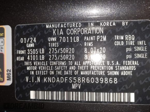 ✅ 2024 Kia EV9 Land • VIN: KNDADFS58R6039868 • Lot: 43524619. Wystawiony na IAAI z przebiegiem 6 696 mil. Bezpłatny archiwum sprzedaży aukcyjnych z USA i szczegółowy raport historii pojazdu na DreamBid. Zdjęcie 9.