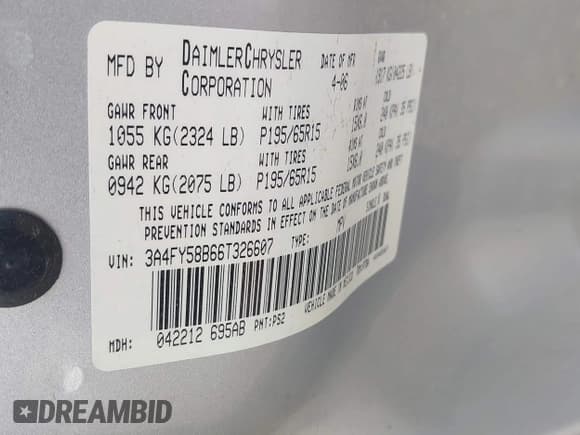 ✅ 2006 Chrysler PT Cruiser Touring • VIN: 3A4FY58B66T326607 • Лот: 42709373. Опубликован ранее на IAAI с пробегом 65 266 миль. Бесплатный доступ к архиву аукционных продаж из США и подробный отчёт об истории автомобиля на DreamBid. Изображение 9.