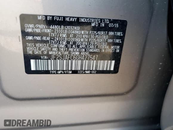 ✅ 2016 Subaru Forester Premium • VIN: JF2SJAFC6GH427547 • Lot: 93315745. Wystawiony na Copart z przebiegiem 92 670 mil. Bezpłatny archiwum sprzedaży aukcyjnych z USA i szczegółowy raport historii pojazdu na DreamBid. Zdjęcie 14.