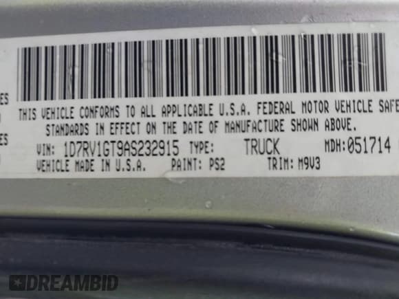 ✅ 2010 Dodge 1500 Laramie • VIN: 1D7RV1GT9AS232915 • Lot: 41963752. Listed on IAAI with Not provided. Free auction sales archive from the USA and detailed vehicle history report at DreamBid. Image 9.