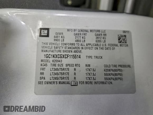 ✅ 2012 Chevrolet Silverado 2500HD LT • VIN: 1GC1KXCGXCF115514 • Лот: 94944095. Опубликован ранее на Copart с пробегом 106 731 миль. Бесплатный доступ к архиву аукционных продаж из США и подробный отчёт об истории автомобиля на DreamBid. Изображение 13.