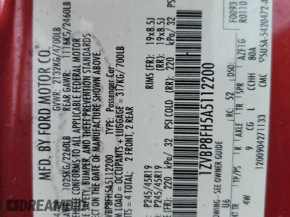 ✅ 2010 Ford Mustang GT • VIN: 1ZVBP8FH5A5112200 • Lot: 67445275. Listed on Copart with Not provided. Free auction sales archive from the USA and detailed vehicle history report at DreamBid. Image 12.