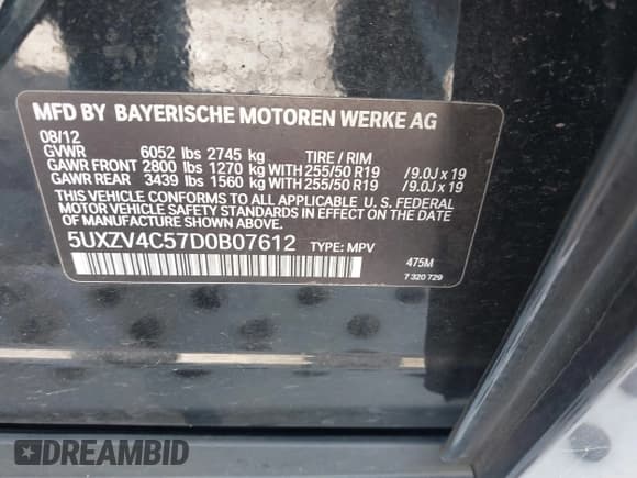 ✅ 2013 BMW X5 xDrive35i • VIN: 5UXZV4C57D0B07612 • Лот: 43573132. Опубликован ранее на IAAI с пробегом 112 091 миль. Бесплатный доступ к архиву аукционных продаж из США и подробный отчёт об истории автомобиля на DreamBid. Изображение 9.