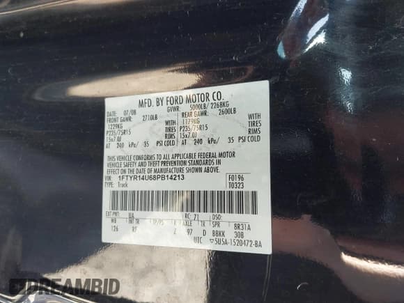 ✅ 2008 Ford Ranger XL • VIN: 1FTYR14U68PB14213 • Lot: 43740830. Wystawiony na IAAI z przebiegiem 88 110 mil. Bezpłatny archiwum sprzedaży aukcyjnych z USA i szczegółowy raport historii pojazdu na DreamBid. Zdjęcie 9.