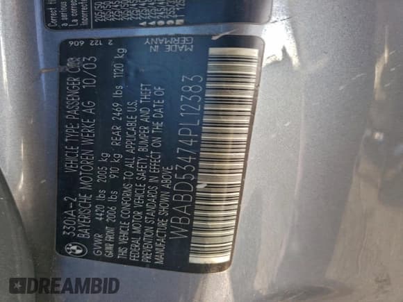 ✅ 2004 BMW 3 Series 330Ci • VIN: WBABD53474PL12383 • Lot: 95572735. Wystawiony na Copart z przebiegiem 207 095 mil. Bezpłatny archiwum sprzedaży aukcyjnych z USA i szczegółowy raport historii pojazdu na DreamBid. Zdjęcie 12.