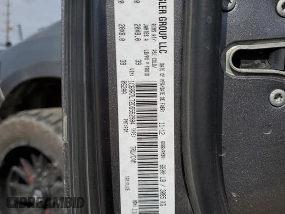 ✅ 2013 Ram 1500 Outdoorsman • VIN: 1C6RR7LT2DS552984 • Lot: 60454414. Listed on Copart with 175,247 mi. Free auction sales archive from the USA and detailed vehicle history report at DreamBid. Image 14.